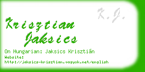 krisztian jaksics business card